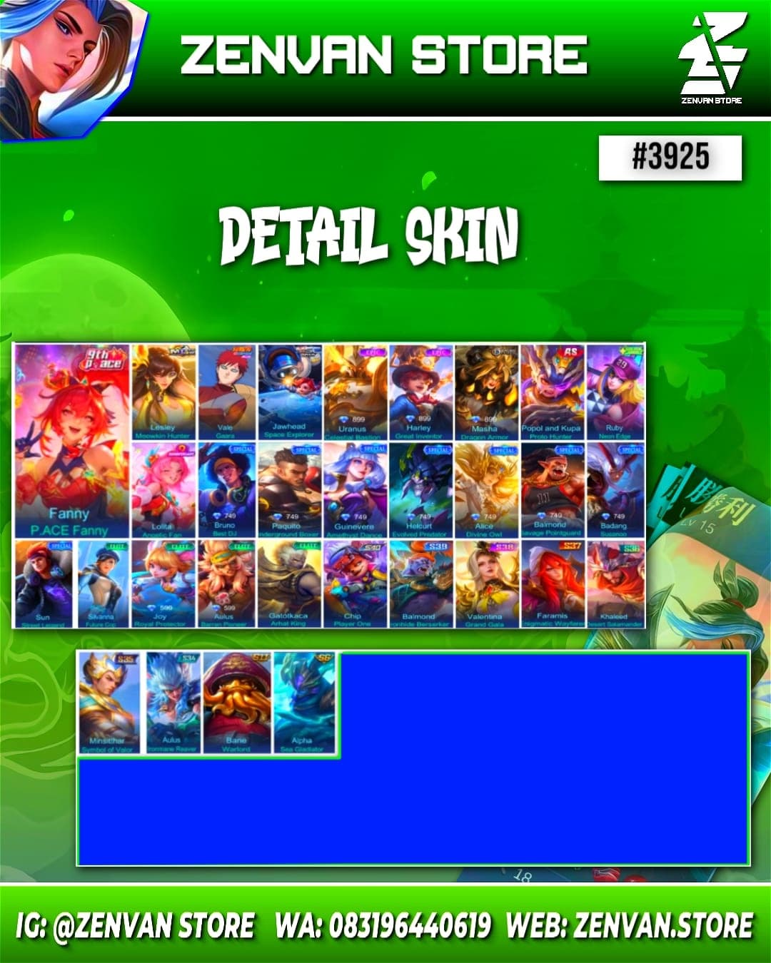 Thumbnail 2 akun ML 🔥 #3925 🔥 72 Skins 💎 Gara 👑 Many Epic ⚔️ Many Special ✅ Safe Account