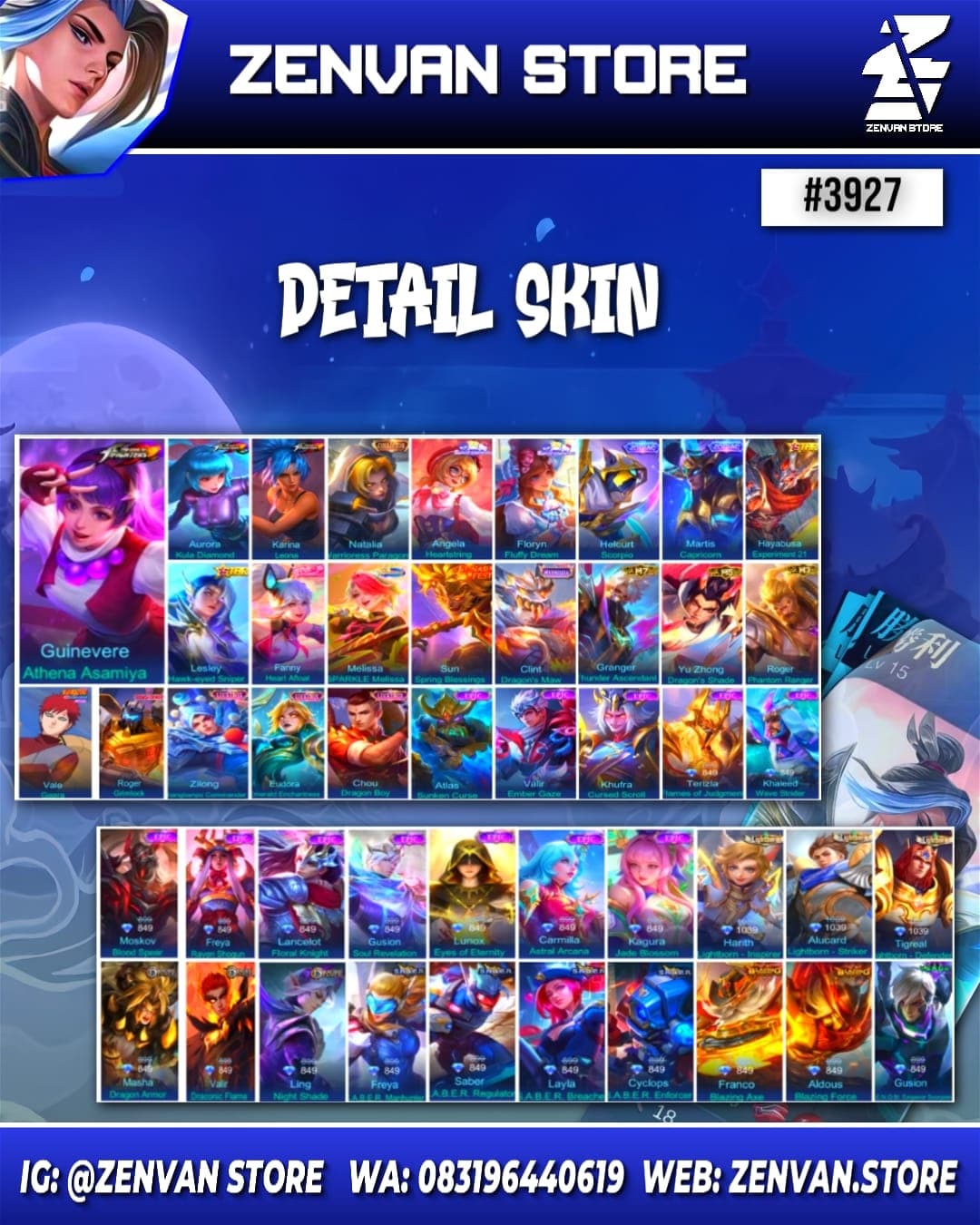 Thumbnail 2 akun ML 🔥 #3927 🔥 341 Skins 💎 Collector Natalia 👑 Starwars Argus ⚔️ KoF Guinevere, Karina & Aurora ⭐ Sanrio Angela & Floryn 🌟 Transformer Roger 🎯 Many Limited ✨ Many Zodiac 🔱 Many Epic ✅ Safe Account