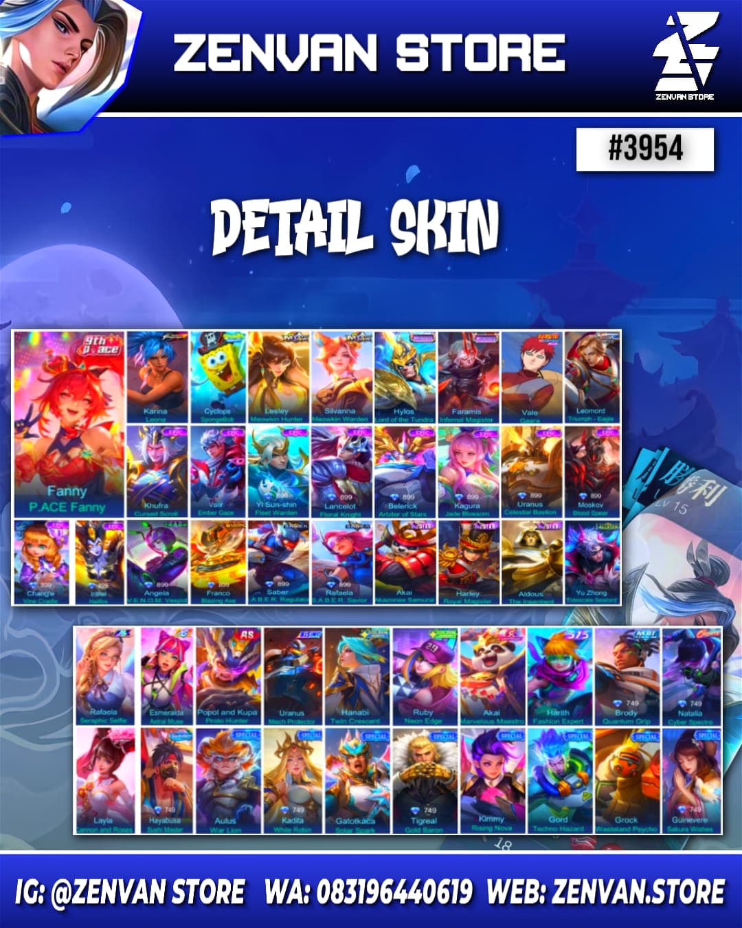 Thumbnail 2 akun ML 🔥 #3954 🔥 210 Skins 💎 KoF Karina 👑 SpongeBob ⚔️ Gara ⭐ Many Epic ✅ Safe Account