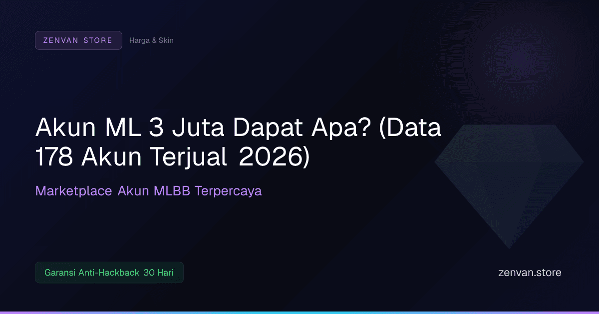 Akun ML 3 Juta Dapat Apa? (Data 178 Akun Terjual 2026)