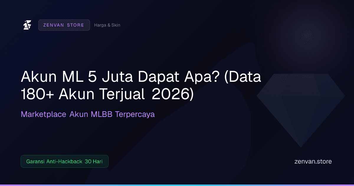 Akun ML 5 Juta Dapat Apa? (Data 180+ Akun Terjual 2026)